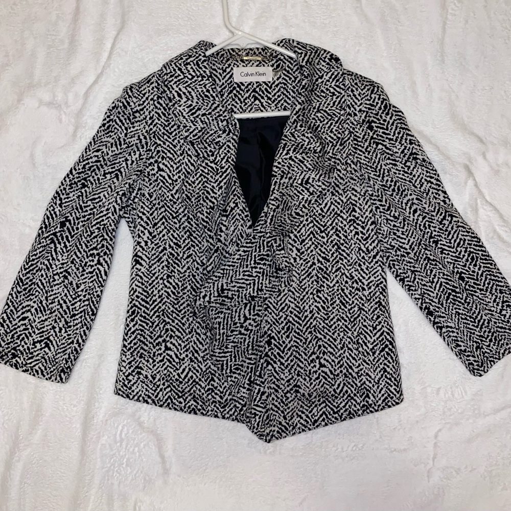 Calvin Klein Black and White Blazer Jacket